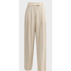 By Malene Birger Cymbaria Wide-Leg Pleated Pants in Undyed NWT Size 42/ US 10